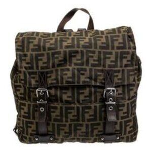 Fendi Leather Trim Zucca FF Backpack